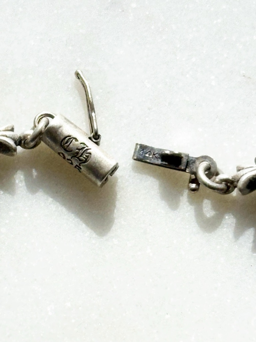 Chrome Hearts Fleur De Lis Pendent Tiny E Cross .925 Silver Necklace - Picture 8 of 8